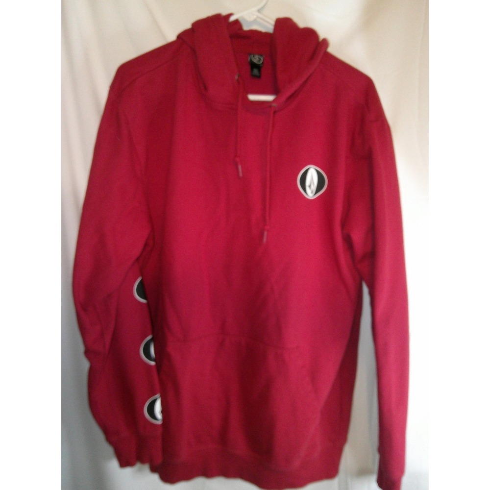 Volcom Hoodie Pullover Graphic Logo Skateboarding Red Mens Size Medium
